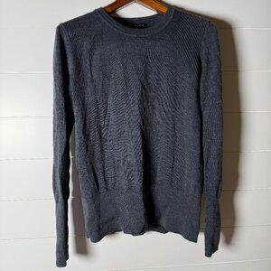 Athleta Crew Neck Sweater 100% Merino Extra Fine Wool Gray Size Large
